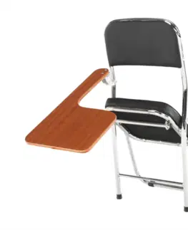 Konferenčné stoličky Stolička s doskou na písanie, čierna/prírodná, TEKER
