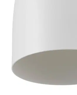 Závesné svietidlá Ideallux Závesná lampa Manhattan drevený detail, biela