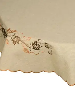 Obrusy Obrus celoročný, Javorové lístie, béžový 40 x 140 cm