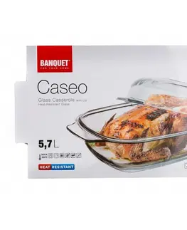 Formy na pečenie Banquet Pekáč sklenený s vekom CASEO 5,7 l, hranatý