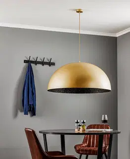 Závesné svietidlá SIGMA Závesná lampa Fera, zlatá/čierna škvrnitá, Ø 90 cm