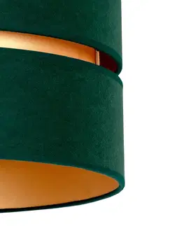 Závesné svietidlá Duolla Závesné svietidlo Duo, zelená/zlatá, 2-plameňové
