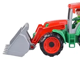 Hračky - dopravné stroje a traktory LENA - Truxx Traktor S Prívesom Na Seno, Ozdobný Kartón