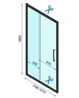 Sprchové dvere REA/S - Sprchovací kút Rapid Slide Dvere: 110 x Sprchová zástena: 90 KPL-09878