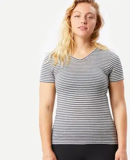 turistic Dámske tričko Travel 500 z vlny merino s krátkym rukávom