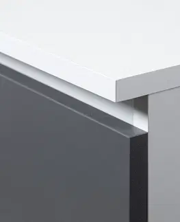 Písacie stoly Moderný písací stôl JIŘÍ135, biela / grafit