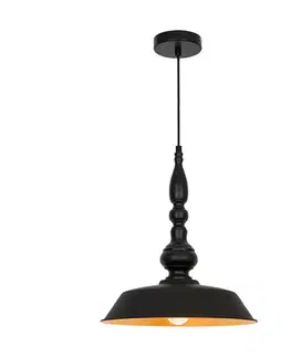 Závesné svietidlá Viokef Závesná lampa Colin, čierna, Ø 36 cm