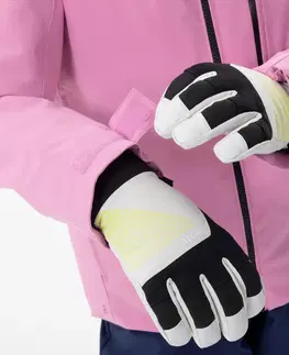 bundy a vesty Detská lyžiarska hrejivá a nepremokavá bunda 550 ružová