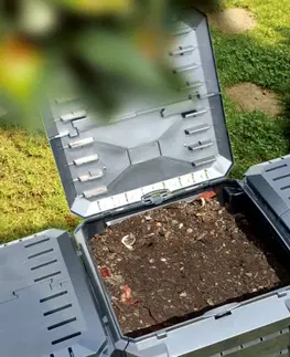 Kompostéry Záhradný kompostér čierny Dekorhome 1200 l