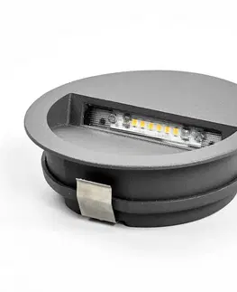 Vonkajšie zapustené svietidlá Lucande Okrúhle zapustené nástenné LED svietidlo Loya