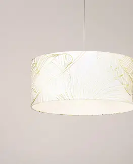 Závesné svietidlá EGLO Závesné svetlo Bucamaranga biele s potlačou motívu listov