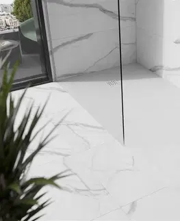 Vane MEXEN/S - Stone+ obdĺžniková sprchová vanička 200 x 90, biela, mriežka biela 44109020-W