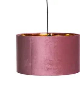 Zavesne lampy Moderné závesné svietidlo ružové so zlatom 40 cm - Rosalina