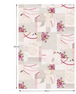 Koberce a koberčeky KONDELA Adeline koberec 80x200 cm kombinácia farieb / vzor romantic