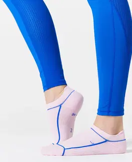 ponožky Ponožky na fitnes a kardio členkové 3 páry modro-ružové s potlačou