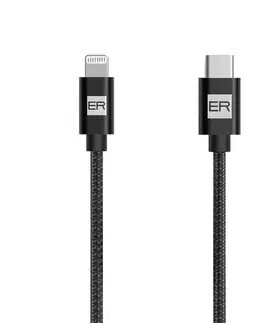 Dáta príslušenstvo ER POWER Dátový a nabíjací kábel USB-C/Lightning, MFi, 2 m, čierny ERPWCL200BK