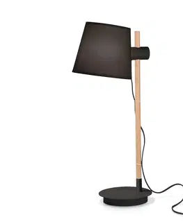 Stolové lampy Ideallux Ideal Lux Axel stolová lampa drevo čierna/prírodná