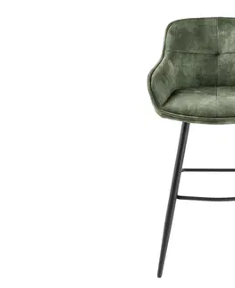 Barové stoličky LuxD Dizajnová barová stolička Natasha zelený zamat