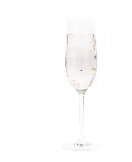 Poháre TEMPO-KONDELA SNOWFLAKE CHAMPAGNE, poháre na šampanské, set 4 ks, s kryštálmi, 230 ml