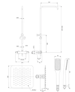 Sprchy a sprchové panely OMNIRES - UNI termostatický sprchový stĺp chróm /CR/ Y1244X/6/KCR
