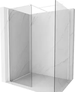 Sprchové dvere MEXEN/S - Kioto Sprchová zástena Walk-in 130 x 105 cm, transparent, biela 800-130-202-20-00-105