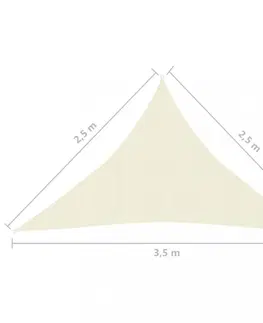 Stínící textilie Tieniaca plachta trojuholníková HDPE 2,5 x 2,5 x 3,5 m Dekorhome Svetlozelená