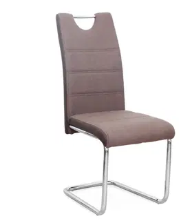 Jedálenské stoličky KONDELA Izma jedálenská stolička hnedá / chrómová
