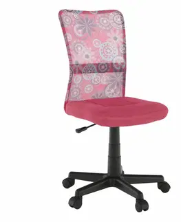 Kancelárske kreslá Otočná stolička, ružová/vzor/čierna, GOFY