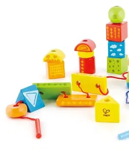 Kreatívne a výtvarné hračky HAPE - Navliekacie korále z geometrických tvarov