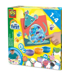 Kreatívne a výtvarné hračky SES - Prstové farby - dofarbovanie zvieratiek