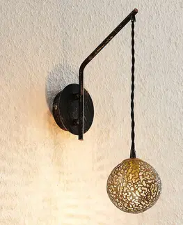 Nástenné svietidlá Lucande Lucande Zale nástenná lampa, 1-plameňová, orient