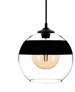 Závesné svietidlá Solbika Lighting Závesná lampa Monochrome Flash číra/čierna Ø 25 cm