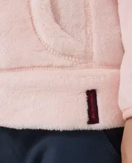 mikiny Detská hrejivá turistická fleecová mikina MH500 pre 2 - 6 rokov ružová