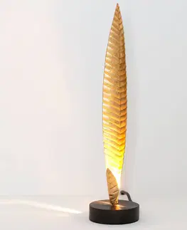 Lampy na nočný stolík Holländer Stolová lampa Penna zlatá výška 38 cm
