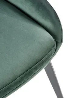 Jedálenské stoličky HALMAR K479 jedálenská stolička tmavozelená / čierna