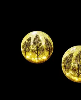 Drobné dekorácie a doplnky LED sklenená guľa "Zlatá jeseň"