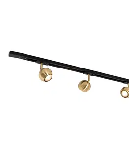 Kolajnicove svietidla Moderný koľajnicový systém čierny so zlatým 3-svetlým 1-fázovým - Gissi