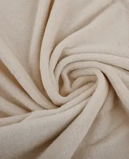 Deky TEMPO-KONDELA ASTANA, plyšová deka s brmbolcami, svetlobéžová, 150x200 cm