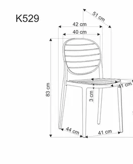 Zahradné stoličky Stohovateľná stolička K529 Halmar Biela / prírodná