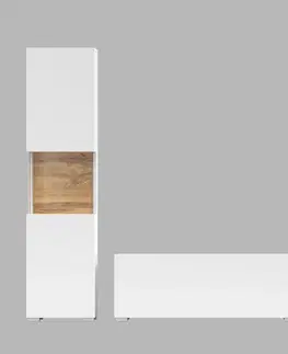 Obývacie steny EMMA 10 moderná obývacia zostava biela/ dub wotan