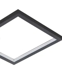 Stropné svietidlá EGLO Stropné LED svetlo Gafares s remote hranaté čierna