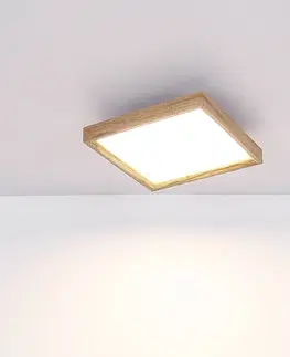 Stropné svietidlá Globo LED stropné svietidlo Cinderella wood CCT 30 x 30 cm