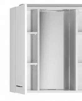 Kúpeľňový nábytok AQUALINE - ZOJA/KERAMIA FRESH galérka s LED osvetlením, 70x60x14cm, biela 45025