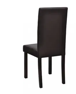 Jedálenské stoličky a kreslá Jedálenská stolička 4 ks umelá koža / drevo Dekorhome Čierna