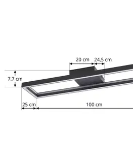 SmartHome stropné svietidlá Lucande Lucande Tjado stropné LED svetlo 100 cm čierna