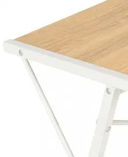 Pracovné stoly Písací stôl s policami drevotrieska / oceľ Dekorhome Biela / dub