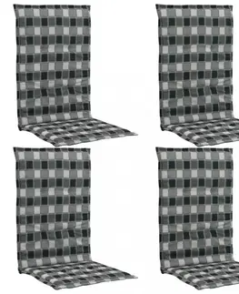 Záhradné sedáky Vodeodolné podušky na záhradné stoličky 4 ks Dekorhome Čierna