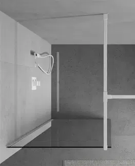 Sprchové dvere MEXEN/S - Kioto Sprchová zástena Walk-in 180 x 70 cm, transparent, biela 800-180-202-20-00-070