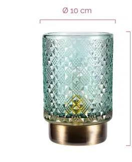Vnútorné dekoratívne svietidlá Pauleen Pauleen Modern Glamour E27 LED tyrkysová/mosadzná