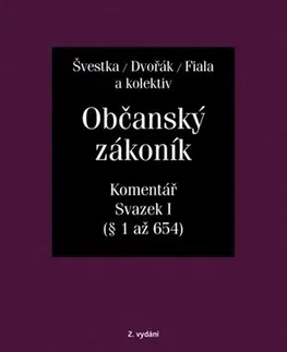 Občianske právo Občanský zákoník, sv. I, 2.vyd. - komentář - Kolektív autorov